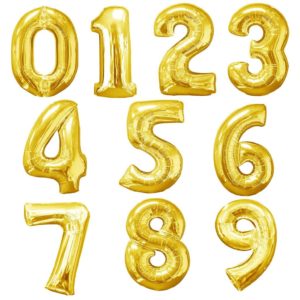 40in Gold Number Foil Balloon